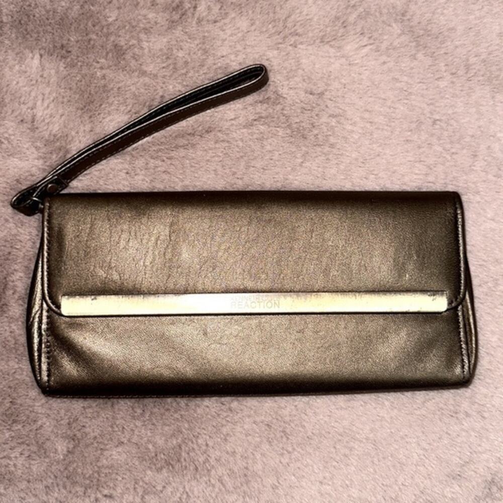 KENNETH COLE Reaction Antique Gold Leather Wristlet